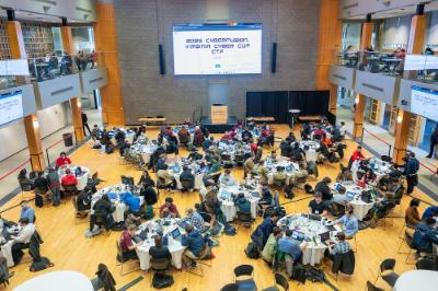 Student teams from 19 colleges race to tackle computer security challenges in hope of winning the Virginia Cyber Cup.