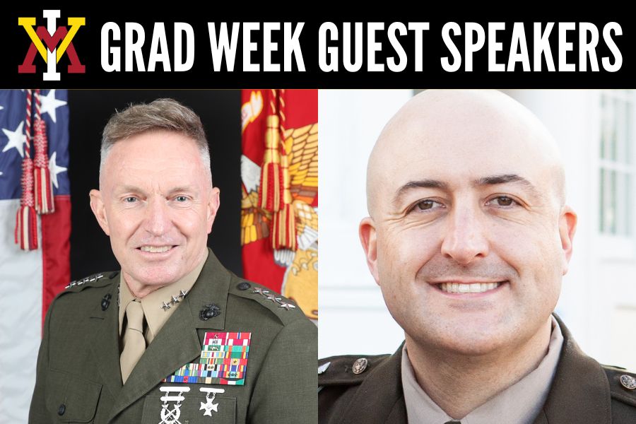 December Commencement speaker Lt. Gen. William J. Bowers ’90 and commissioning speaker Col. Timothy Price ’04.