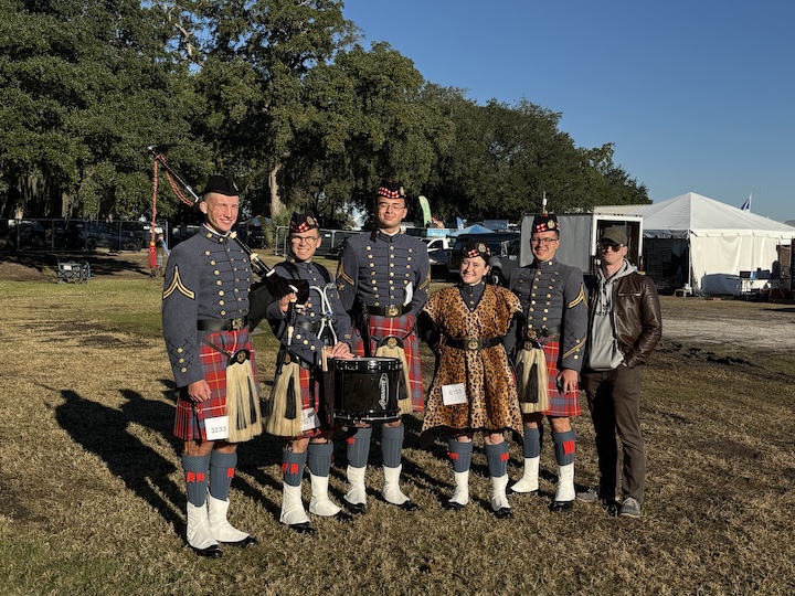 Members of the VMI Pipe Band competed at the 54th Annual Scottish Games and Highland Gathering in Charleston.