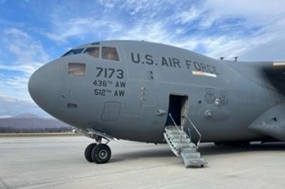Exterior shot of a C-17