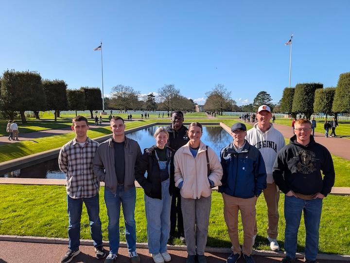 Cadets pay their respects at the Normandy American Cemetery in Colleville-sur-Mer.