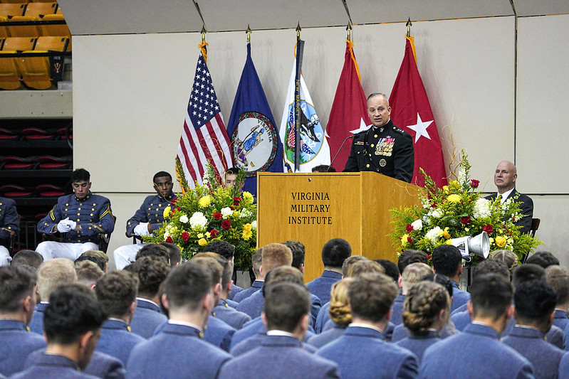 Lt. Gen. Furness addresses the VMI Class of 2027.