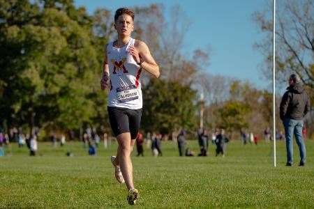 Colin Crenshaw running cross country.