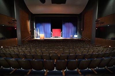 View of the stage in Gillis Theatre