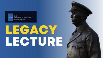 George C. Marshall Statue and foundation logo, Legacy Lecture