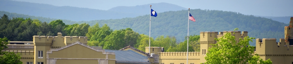flags flying over barracks
