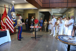 The Naval Reserve Officer Training Corps (NROTC) unit at Virginia Military Institute celebrated its 50th anniversary July 1 in Kilbourne Hall. The unit has commissioned 2,032 Navy ensigns and Marine second lieutenants — producing the largest class this past May with 59 officers.