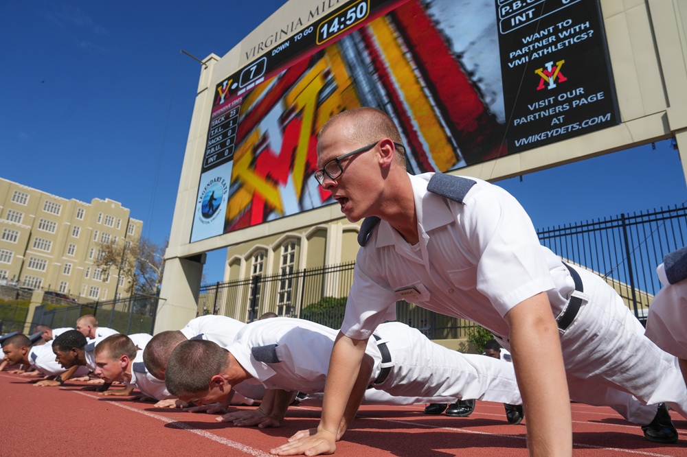 Rats complete pushups after a scoring drive.