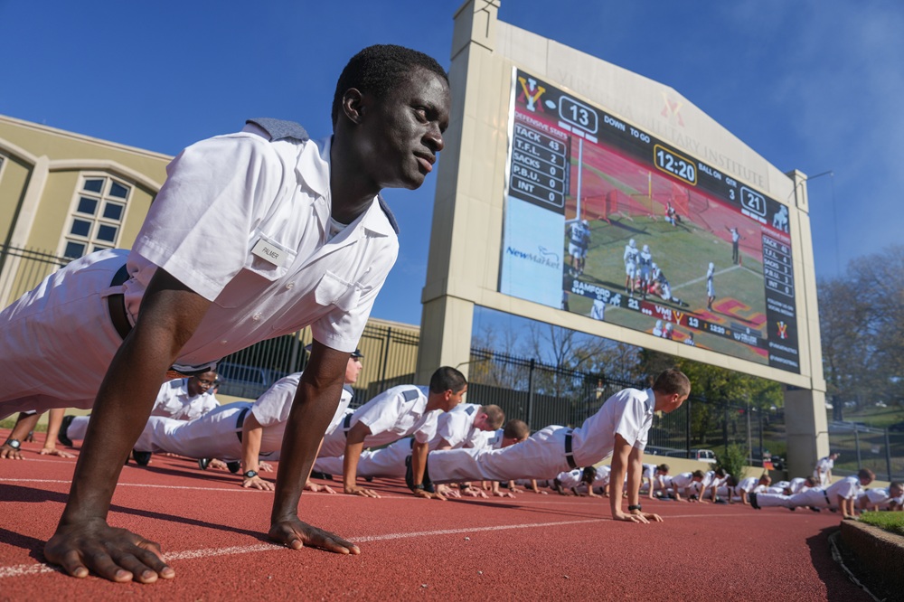 Rats complete pushups after a scoring drive.