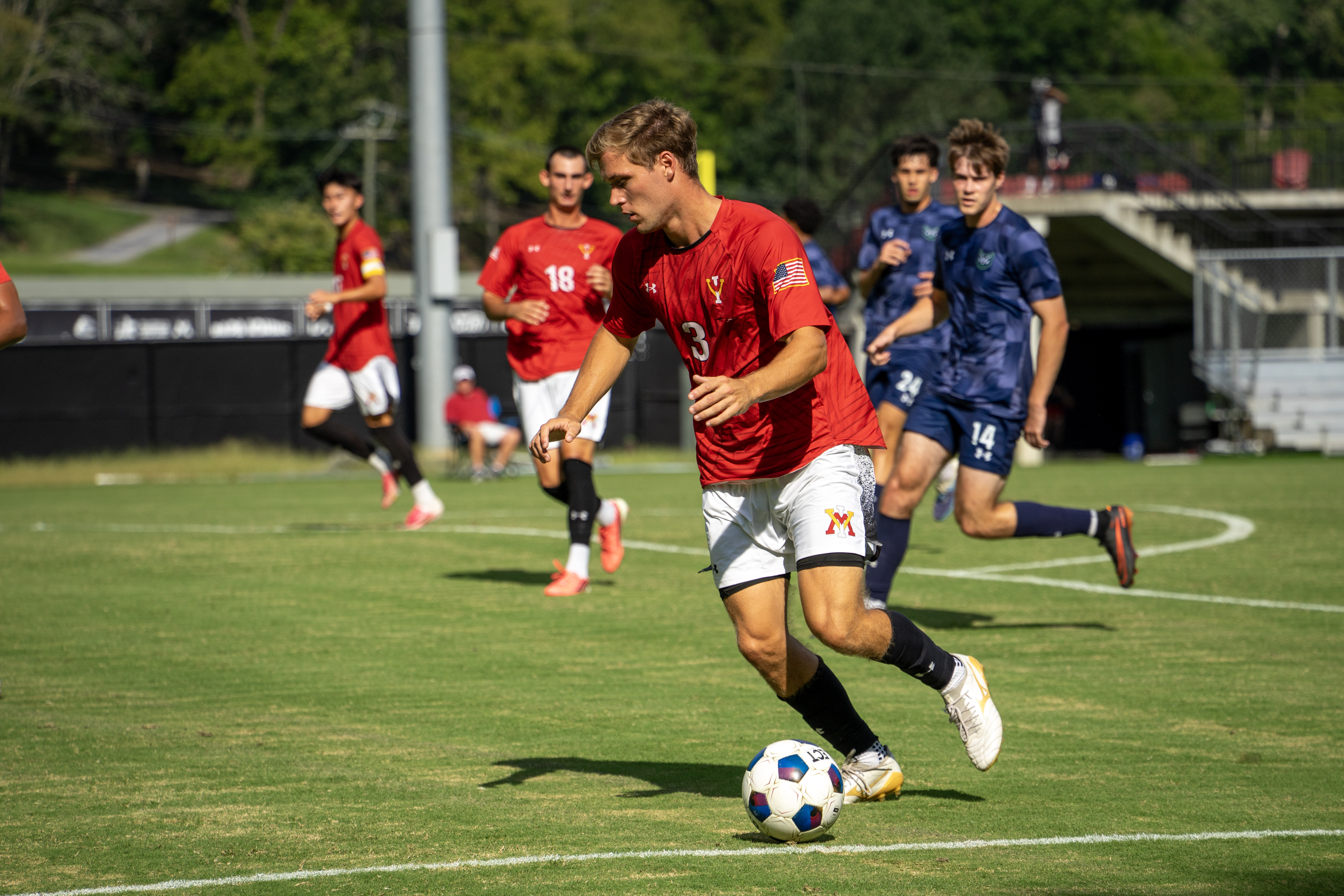 Jack Miller playing soccer for VMI.