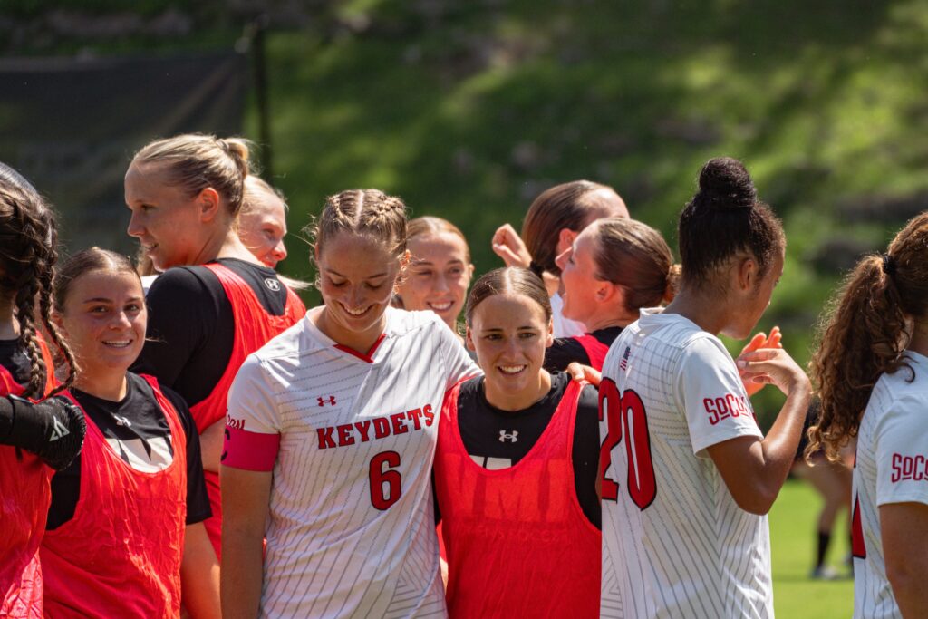 Cameron Jones on the soccer field playing for VMI.