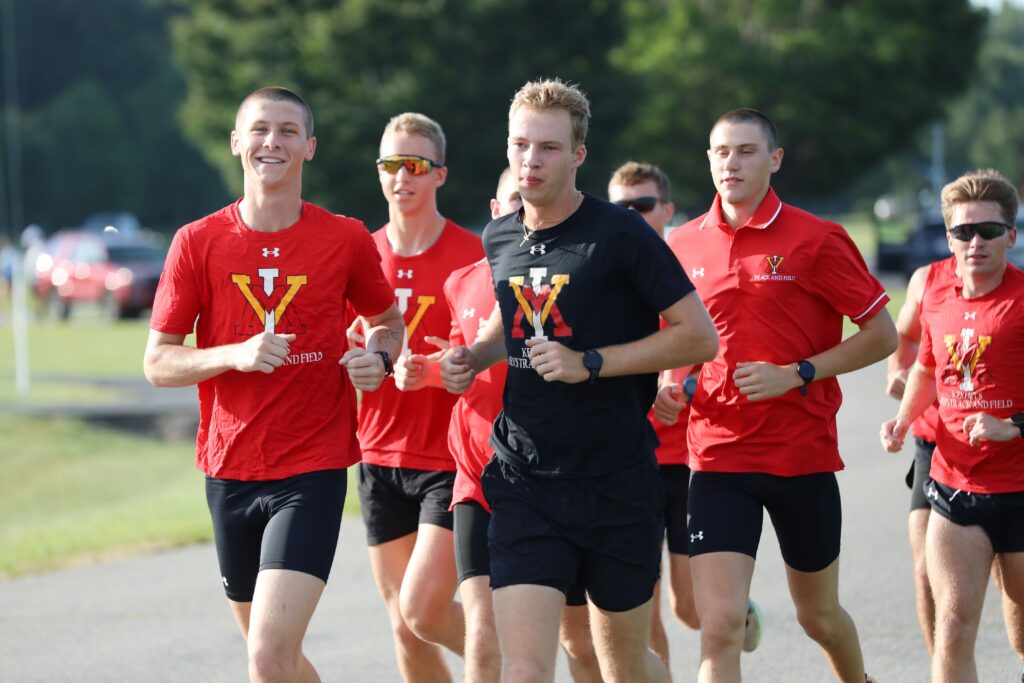 Camden Gonzales running cross country for VMI.