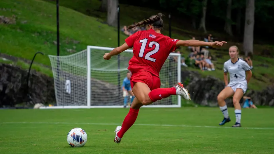 VMI Keydet prepares to kick the ball. Photo by Joseph Burton.