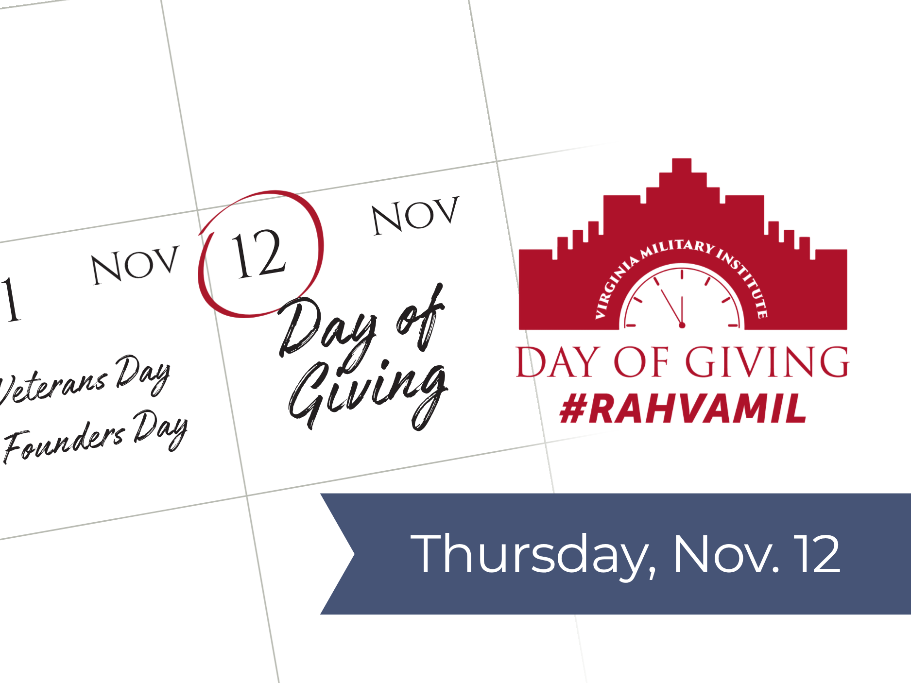 Day of Giving calendar graphic with Nov. 12 circled.