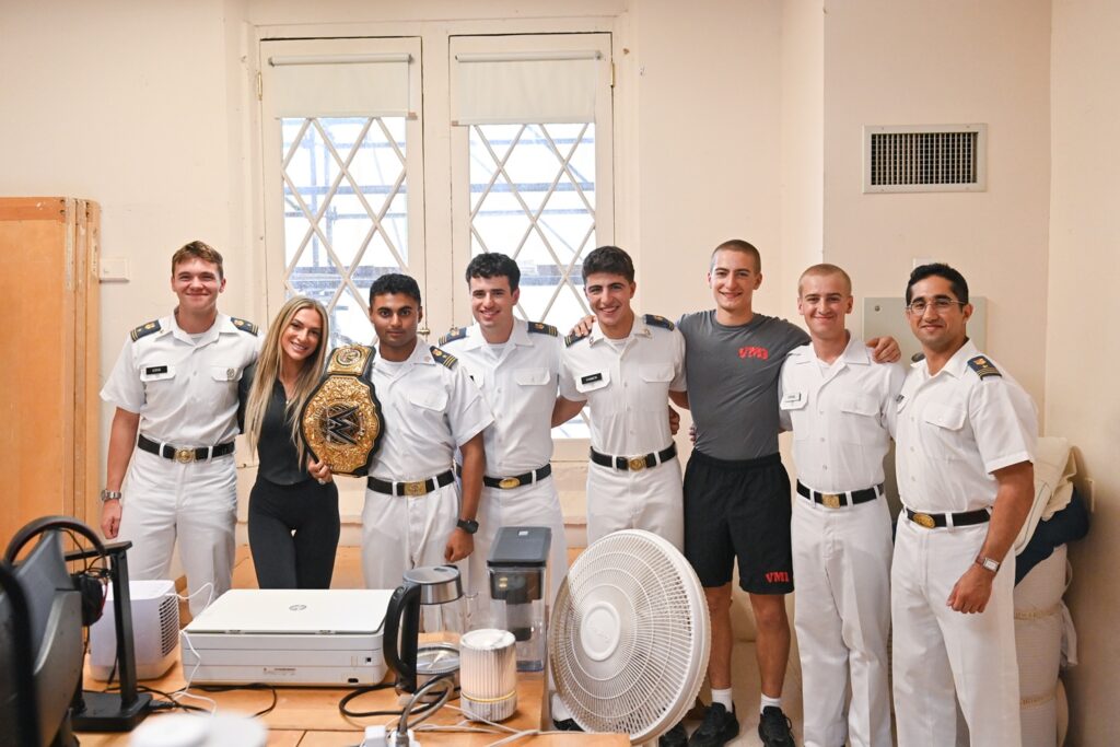 Cadets pose for a photo with Karmen Petrovic.
